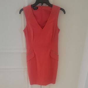 Bebe Pink V-Neck Mini Dress